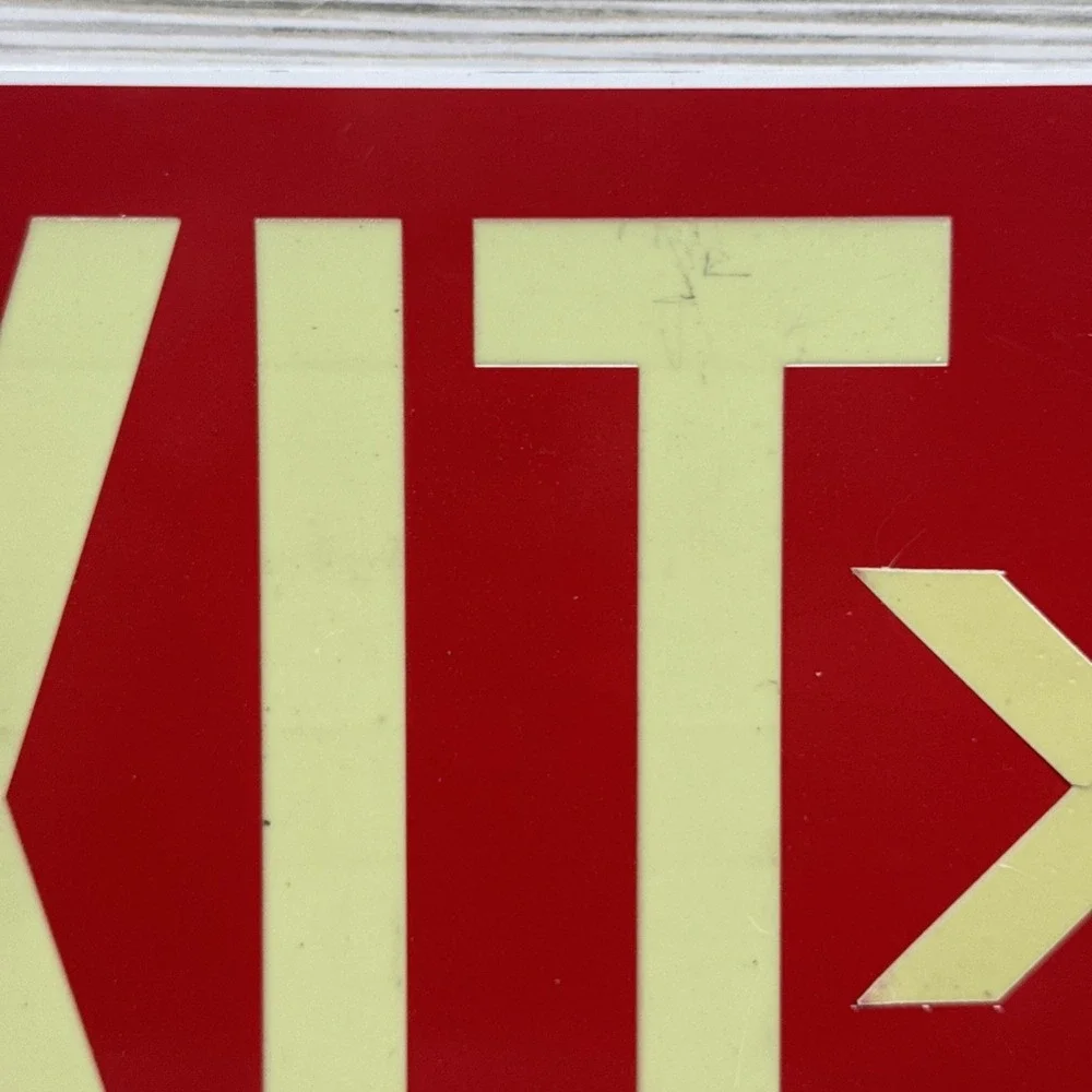 Red Photoluminescent Exit Sign - UL 924 Approved Aluminum - Part ULR-050